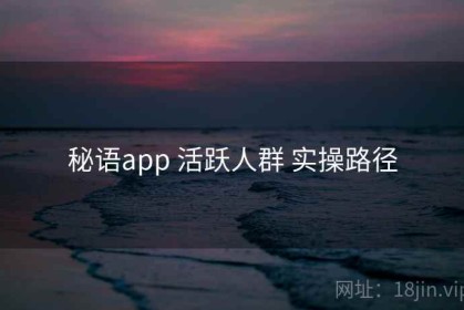 秘语app 活跃人群 实操路径