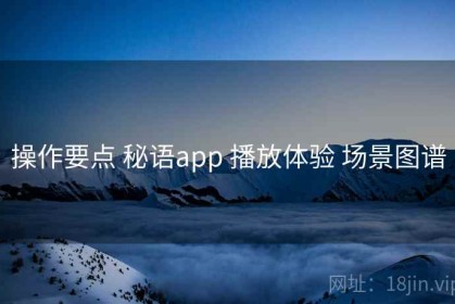 操作要点 秘语app 播放体验 场景图谱