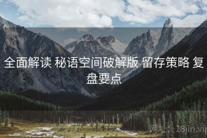 全面解读 秘语空间破解版 留存策略 复盘要点