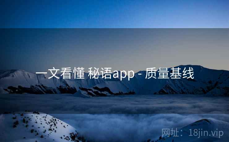 一文看懂 秘语app - 质量基线